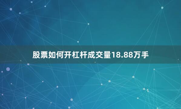股票如何开杠杆成交量18.88万手