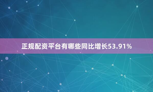 正规配资平台有哪些同比增长53.91%